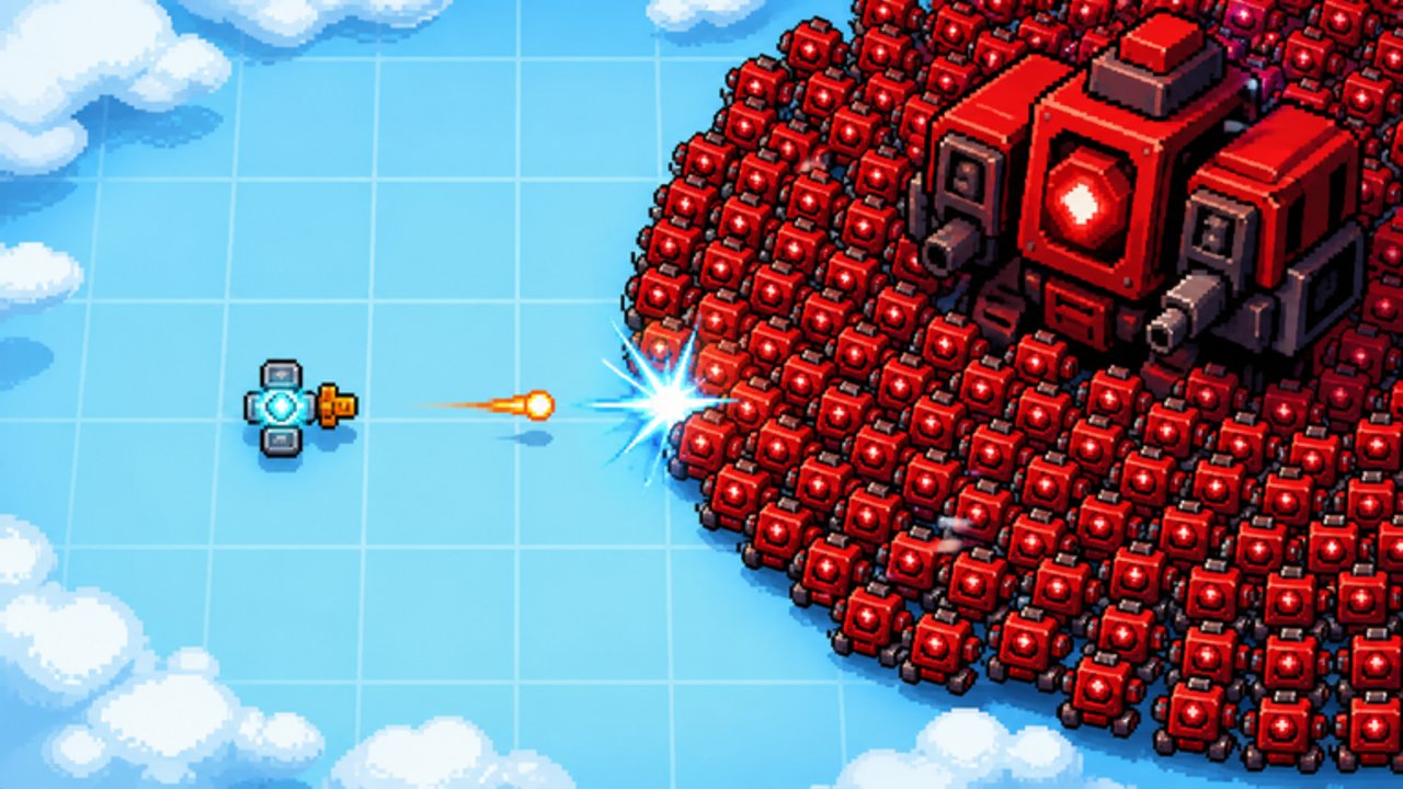Build a Boss battlefield overview with pixel bosses fighting across a zone stage